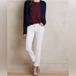 AG The Stevie Cuff Slim Straight Cuffed White Jean